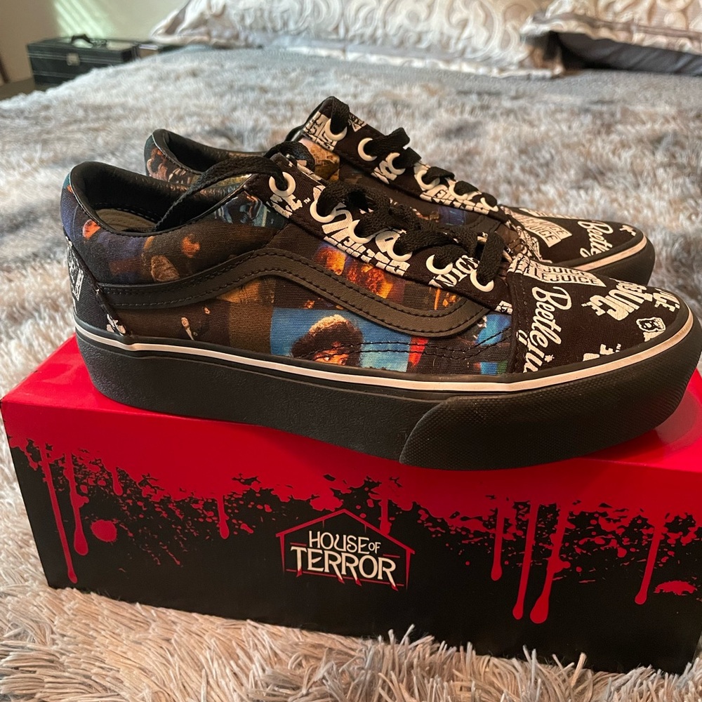 Vans Beetlejuice custom designed platform sneakers